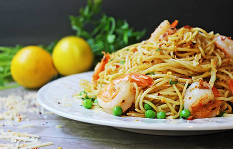 Scampi With Peas